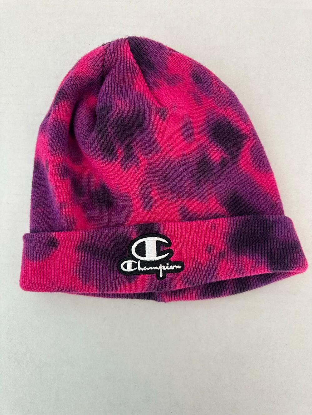 Champion Astro Tie-Dye Knit Cuffed Beanie Hat - Pink & Purple - One Size